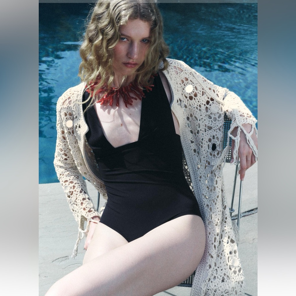 ZARA FRINGE CROCHET CARDIGAN - Picture 6 of 13